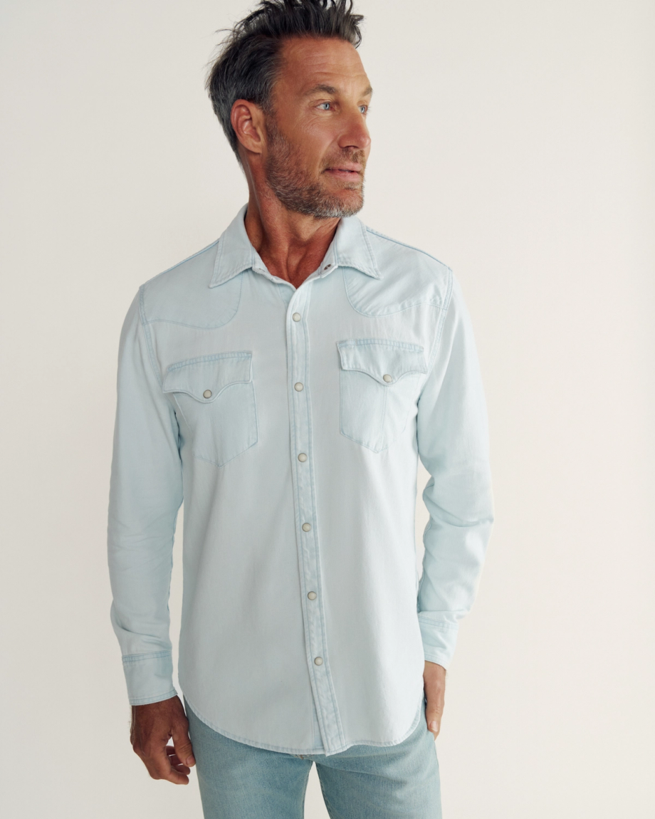 Alternative view of Men's Denim Long Sleeve Pearl Snap