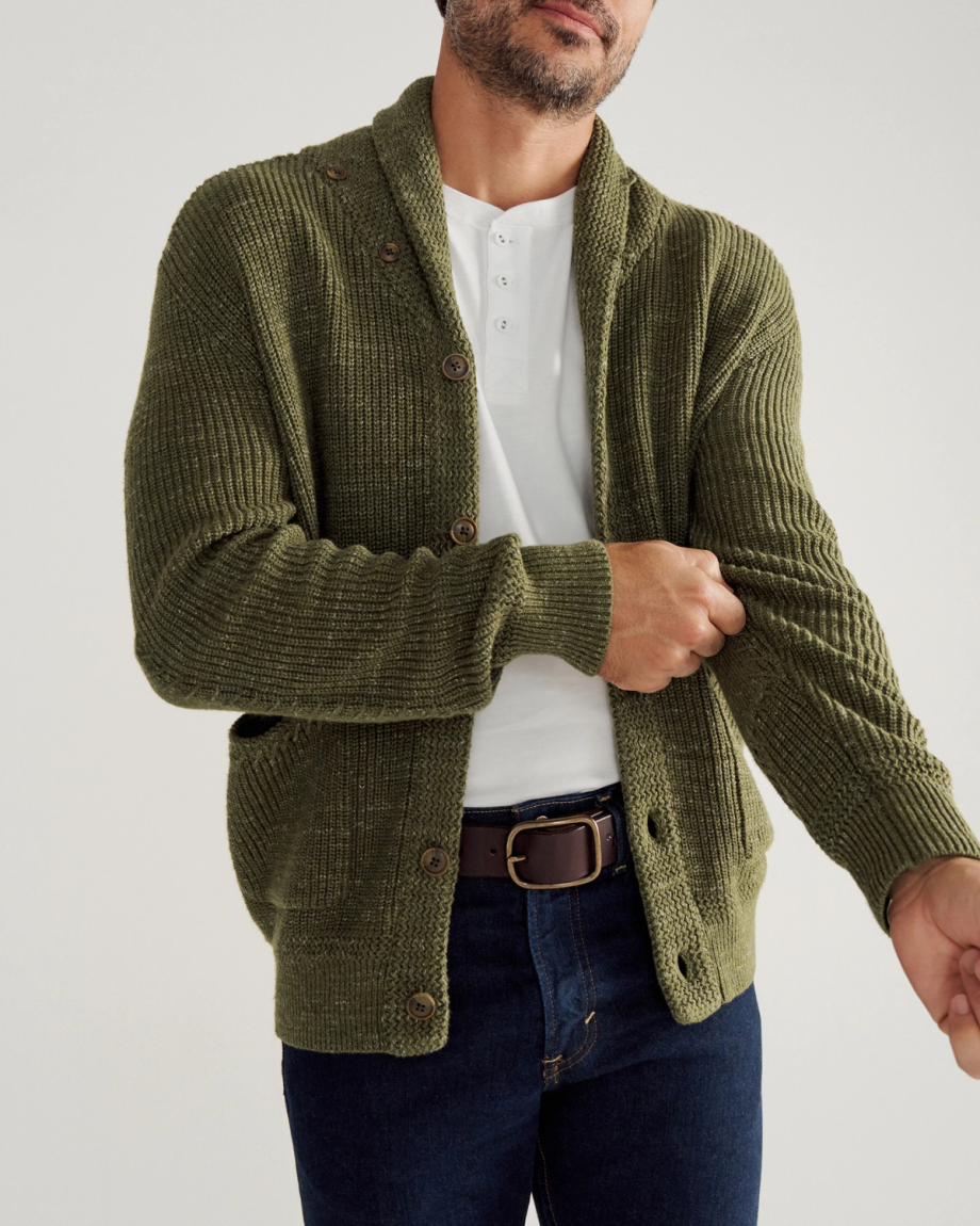 Men's Shawl Collar Cardigan Sweater