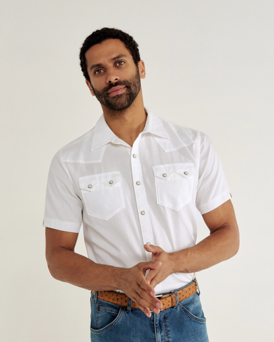 Alternative view of Men's Vintage Weight Short Sleeve Pearl Snap