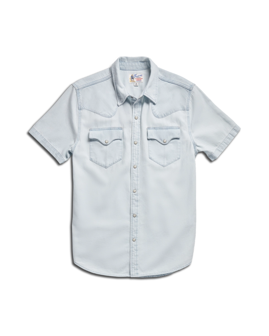 Men's Denim Short Sleeve Pearl Snap